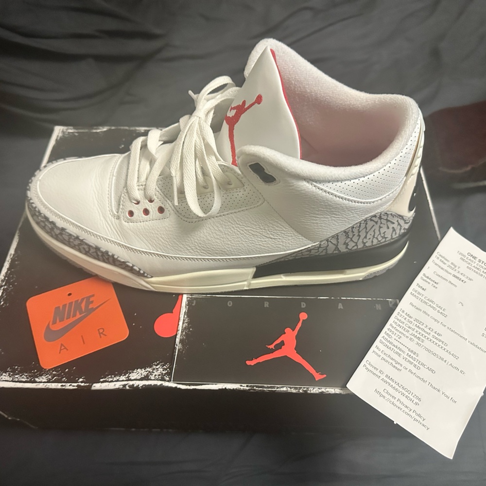 Jordan 3, White Cement Reimagined, size 13